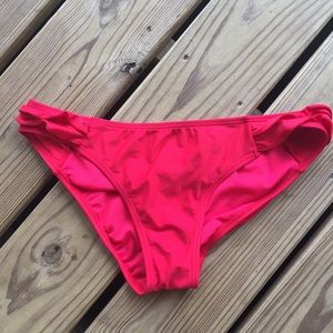 Red ruffled bikini bottoms